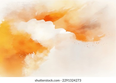 Vector watercolor texture with white clouds and sky for cards. Hand drawn vector texture. Heaven. Summer watercolour banner. Template for design.
