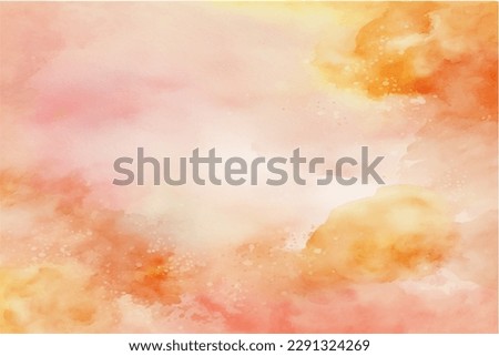 Vector watercolor texture with white clouds and sky for cards. Hand drawn vector texture. Heaven. Summer watercolour banner. Template for design.