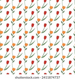 Vector watercolor tulips vector pattern