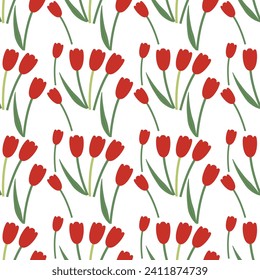 Patrón vectorial de tulipanos de acuarela de vectores
