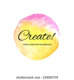 Vector watercolor typography design template