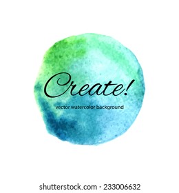 Vector watercolor typography design template