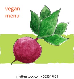 vector watercolor vegan menu