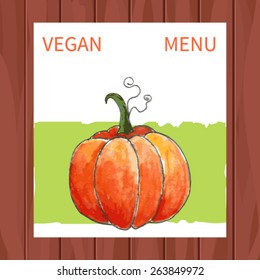 vector watercolor vegan menu