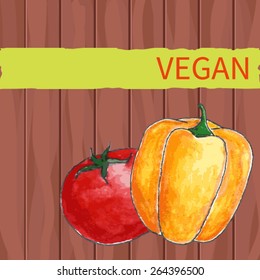 vector watercolor vegan menu 