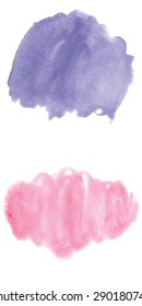 Vector watercolor violet and pink hand drawn blot.  Trendy texture for logo design, logotype, poster, flyer, banner, postcard, business card, invitation Save the date and icon. Abstract background