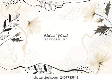 Vector watercolor vitage frame background. Rustic watercolor background. beautiful vintage invitation card. Pastel flower frame background with watercolor