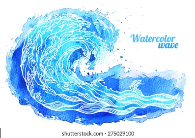 vector watercolor wave splash