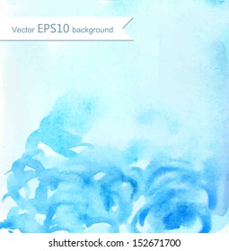 Vector watercolor winter abstract background