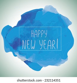 Vector watercolor winter background. Abstract background with winter template. 