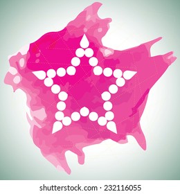Vector watercolor winter background. Abstract background with geometric snowflake. Winter template. 