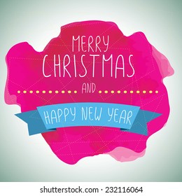 Vector watercolor winter background. Abstract background with winter template. 