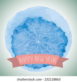 Vector watercolor winter background. Abstract background with winter template. 