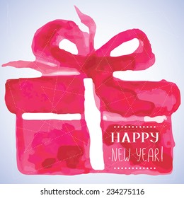 Vector watercolor winter background. Abstract background. Winter template. 
