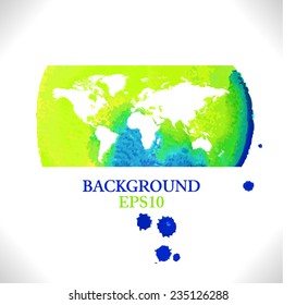 Vector watercolor World Map background