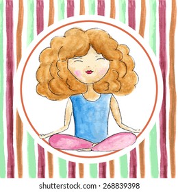 vector watercolor yoga