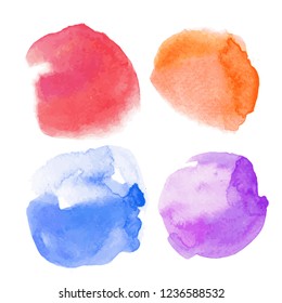 Vector Watercolors Circle on White background