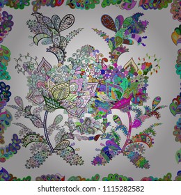 Vector watercolour floral pattern, delicate flowers, white, neutral and green flowers, greeting card template. Vector Beautiful fabric pattern.