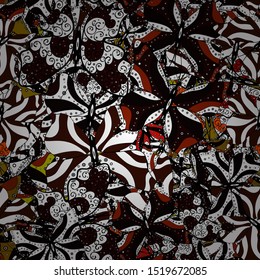 Vector watercolour floral pattern, delicate flowers, brown, black and white flowers, greeting card template. Vector Beautiful fabric pattern.