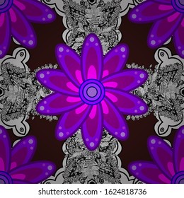 Vector watercolour floral pattern, delicate flowers, white, purple and violet flowers, greeting card template. Beautiful fabric pattern.