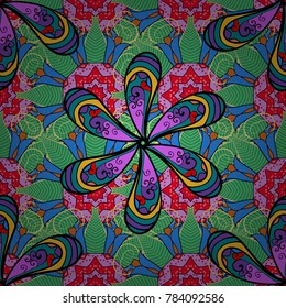 Vector watercolour floral pattern, delicate flowers, green, blue and black flowers, greeting card template. Beautiful fabric pattern.