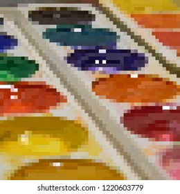 Vector Watercolours palette pixelart