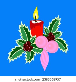 Vector - Watercoor illustration of Advent arrangement.