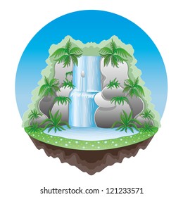 Vector. Waterfall.