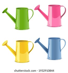 Vector Watering Can Icons isolated on white background