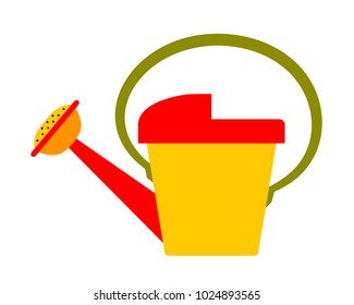 vector watering can isolated on white background