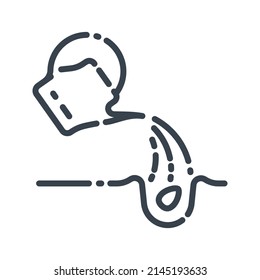 El regado de vectores puede aislar el icono de línea en un fondo transparente. 