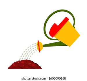 vector watering seed isolated on white background