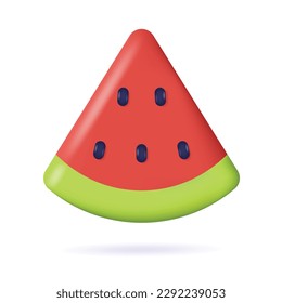 Vector watermelon 3d vector icon cartoon minimal style