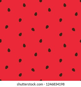 Vector watermelon background with black seeds.