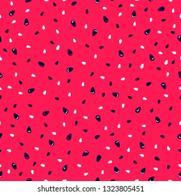 Vector watermelon background with black seeds.
