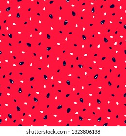 Vector watermelon background with black seeds.