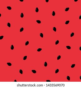 Vector watermelon background with black seeds.