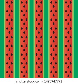 Vector watermelon background with black seeds.
