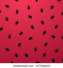 Vector watermelon background with black seeds.