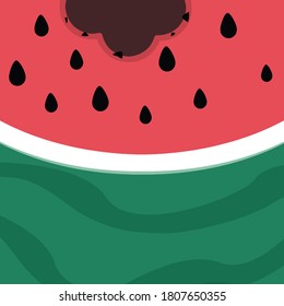 Fondo de sandía vectorial con semillas negras.