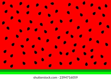 Vector watermelon background with black seeds.