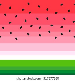 Vector watermelon background with black seeds.