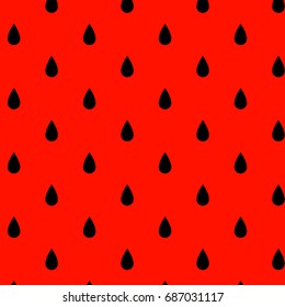 Vector watermelon background with black seeds.