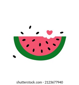 Vector of Watermelon with color tone of green and pink