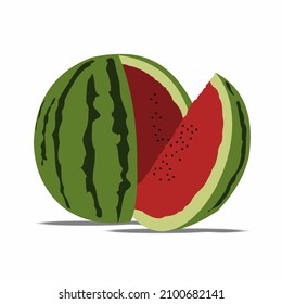 ilustración de un fruto vectorial de la sandía
