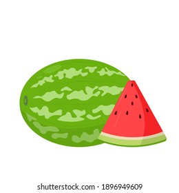 sandía vectorial. Ilustración de frutas para el menú del mercado agrícola. Diseño de alimentos saludables
