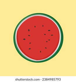 vector watermelon fruit on a yellow background