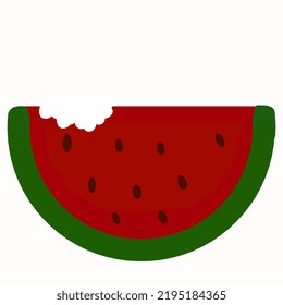 vector de fruto de sandía que se ha mordido
