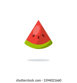 Vector watermelon icon. Colorful realistic watermelon slice.