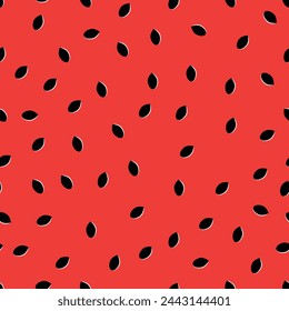 Vector watermelon inside view seamless pattern. Watermelon texture with seeds. Creative red juicy summer tropical repeatable pattern design.